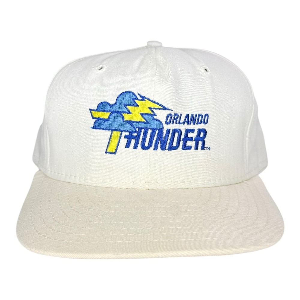 Vintage 1990s Orlando Thunder WLAF World League Snapback Hat Made USA White